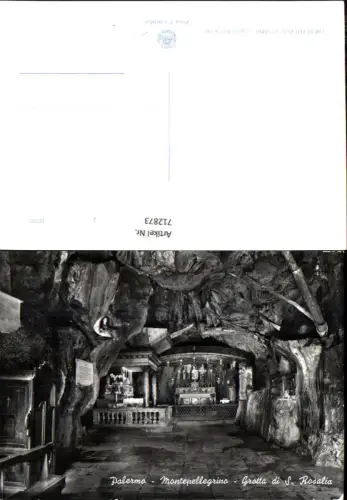712873 Foto AK Palermo Montepellegrino Grotta di S. Rosalia Grotte Heilige Italy