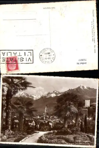 712877 Foto AK Merano Meran Palme Kirche Italy