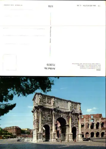 712879 Roma Rom Arco di Costantino e Colosseo Triumphbogen Konstantine u. Kolosseum Italy