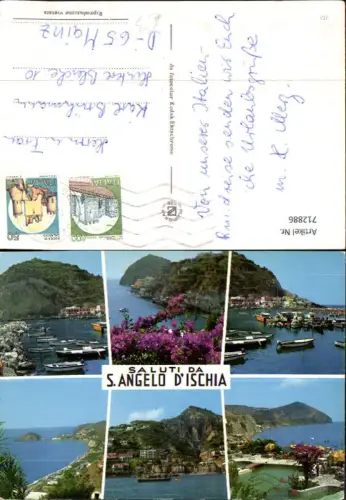 712886 Mehrbild AK Saluti da S. Angeglo d Ischia Hafen Boote Italy