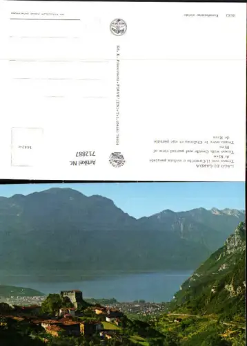 712887 Lago di Garda Tenno con il Castello e veduta parziale di Riva Gardasee Schloss Italy