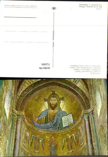 712895 Cefalu Interno Duomo Il Cristo Dom Christus Detailansicht Italy
