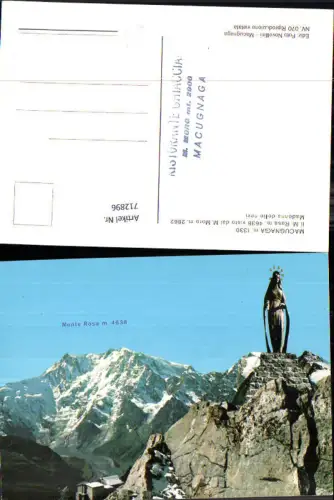 712896 Macugnaga Il Monte Rosa visto dal M. Moro Madonna delle nevi Statue Italy