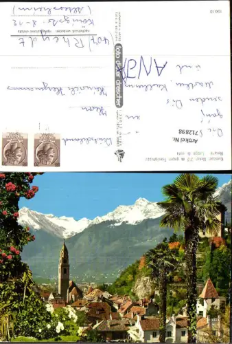 712898 Kurstadt Meran geg. Texelgruppe Merano Luogo di cura Palmen Italy