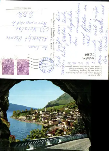712899 Lago di Garda Limone visto dalla strada Gardesana v. d. Gardasee Strasse gesehen Italy