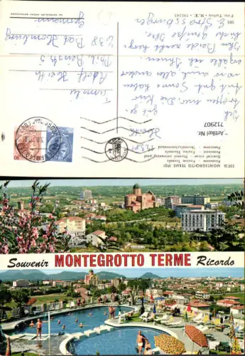 712907 Mehrbild AK Montegrotto Terme Ricordo Schwimmbad Panorama Italy