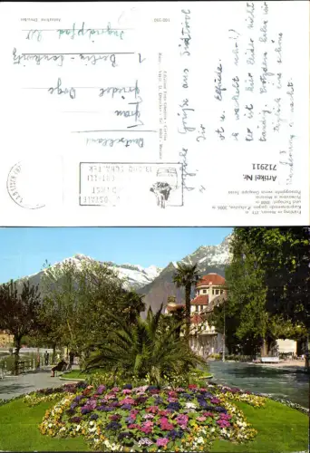 712911 Frühling in Meran Kurpromenade geg. Zielspitze Merano Passegiata verso Gruppo Tessa Italy