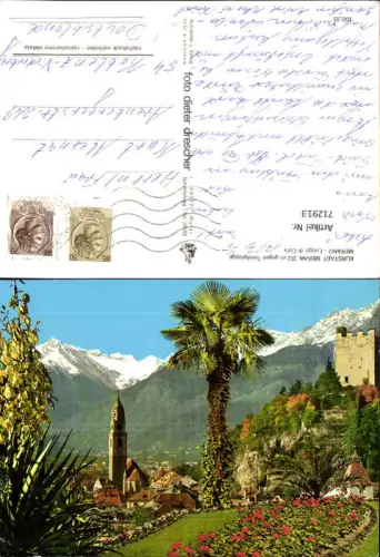 712913 Kurstadt Meran geg. Texelgruppe Merano Luogo di Cura Palme Italy