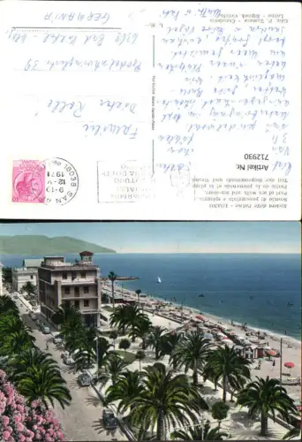 712930 Riviera delle Palme Loano Teil d. Seepromenade u. Strand Scorcio di passeggiata e spiaggia Italy