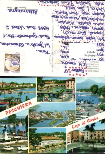 712937 Mehrbild AK Peschiera Lago di Garda Gardasee Hafen Brücke Luftbild Italy