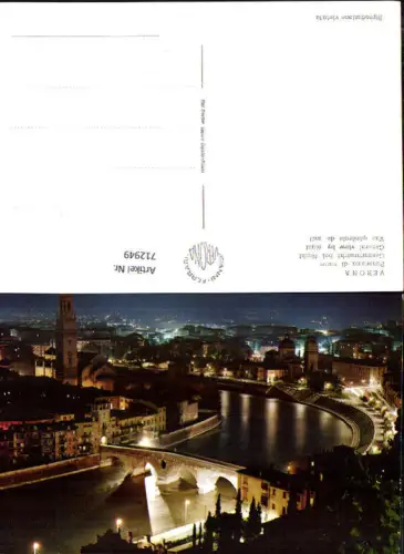 712949 Foto AK Verona Panorama di notte Nachtansicht Italy