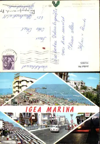712955 Mehrbild AK Igea Marina Straßenpartie Strand Strandleben Italy