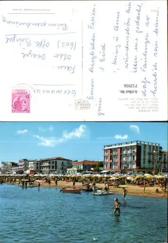712956 Igea Marina Alberghi visti dal mare Hotels von Meer aus gesehen Strandleben Italy