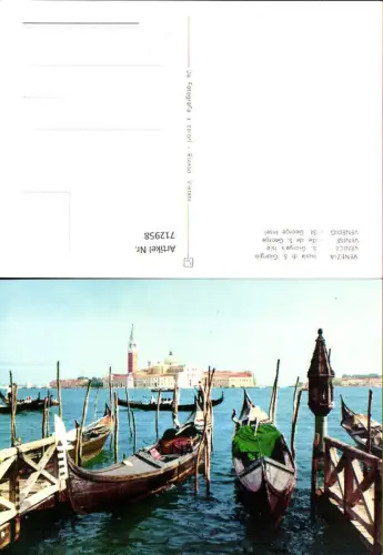 712958 Venezia Venedig Isola di S. Giorgio St George Insel Gondeln Italy