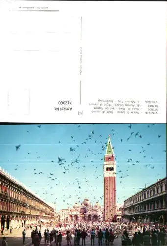 712960 Venezia Venedig Piazza S. Marco Volo di colombi Markusplatz Taubenflug Italy