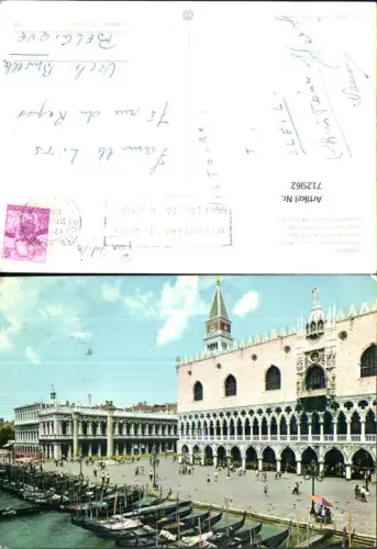 712962 Venezia Venedig Palazzo Ducale e molo S. Marco Dogenpalast u. S. Markus Mole Gondeln Italy