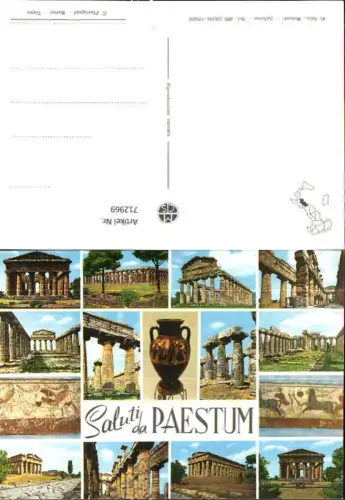 712969 Mehrbild AK Saluti di Paestum Cappacio Tempel Ruine Archäologie Italy