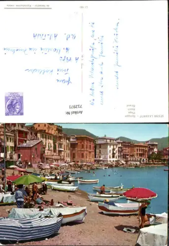 712971 Foto AK Sestri Levante Spiaggia Strand Strandleben Boote Italy