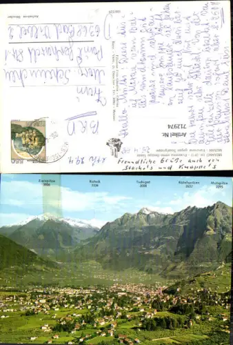 712974 Merano Panorama verso Gruppo Tessa Meran Panorama geg. Texelgruppe Italy