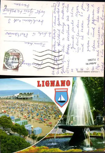 712981 Mehrbild AK Lignano Sabbiadoro Strandleben Brunnen Italy