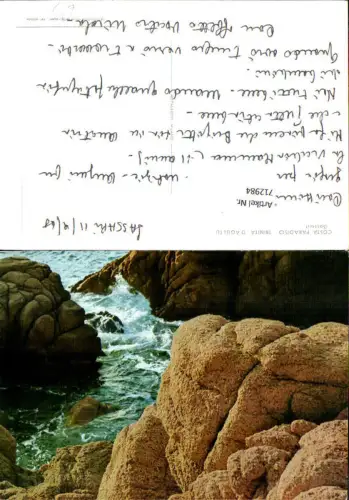 712984 Foto AK Costa Paradiso Trinita d agultu Küste Brandung Felsen Italy
