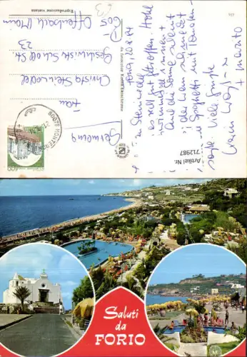 712987 Mehrbild AK Saluti da Forio Kirche Strand Hotelanlage Italy