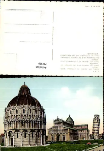 712999 Foto AK Pisa Piazza del Duomo coi prinicipale Monumenti Schiefer Turm Dom Italy