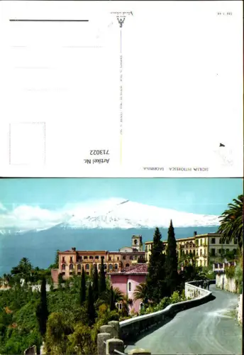 713022 Foto AK Sicilia Pittoresca Taormina Vulkan im Hintergrund Italy