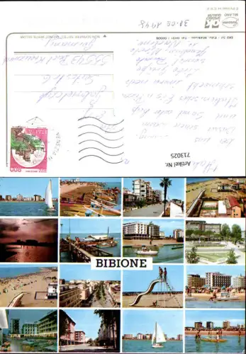 713025 Mehrbild AK Bibione Küste Strand Hafen Hotel Italy