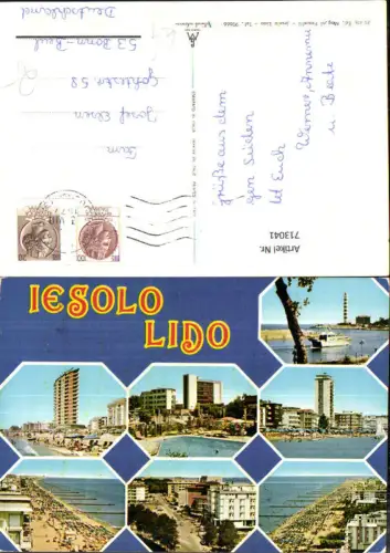 713041 Mehrbild AK Jesolo Lido Küste Hotels Strand Italy