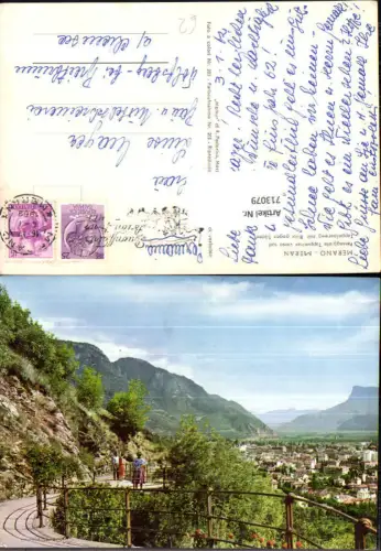 713079 Foto AK Merano Meran Passeggiata Tappeiner verso su Tappeinerweg mit Blick geg. Süden Italy