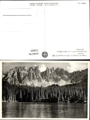 713093 Foto AK Welschnofen Il Lago di Carezza col latemar Dolomiti Karersee mit Latemar Dolomiten Italy