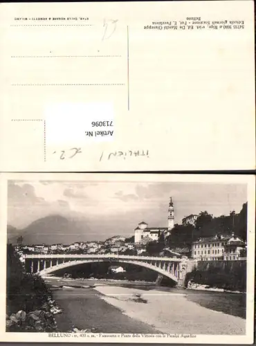 713096 Belluno Panorama e Ponte della Vittoria con le Prealpi Agordine Brücke Italy