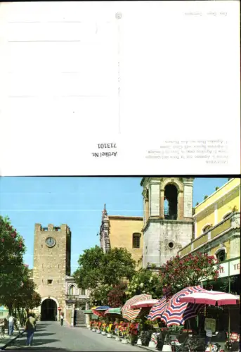 713101 Taormina Piazza S. Agostino con la Torre dell Orologio S. Agostino Platz m. d. Uhrturm Italy