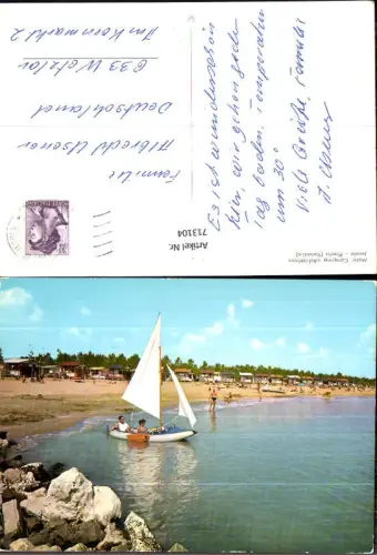 713104 Foto AK Motel Camping Adriatico Jesolo Pineta Venezia Segelboot Strand Küste Italy