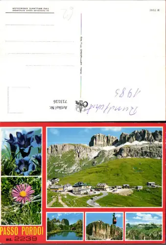 713116 Mehrbild AK Passo Pordoi Enzian Seilbahn Gondel Canazei Italy