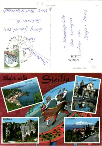 713148 Mehrbild AK Sicilia Pittoresca Acireale Catania Siracusa Taormina Italy
