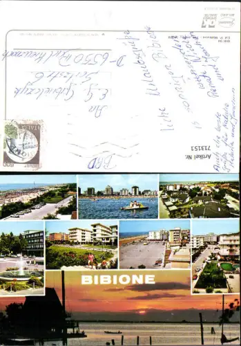 713151 Mehrbild AK Bibione Hotels Brunnen Strand Italy