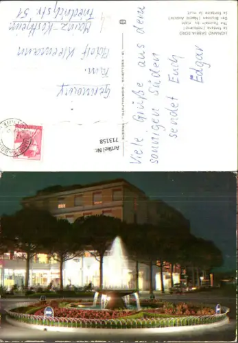 713158 Foto AK Lignano Sabbiadoro La fontana notturno Der Brunnen Nachtansicht Italy