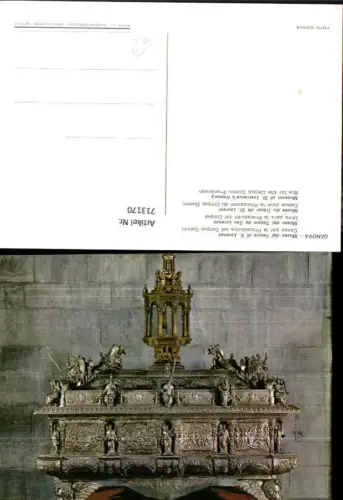 713170 Genova Genua Museo del Tersoro di S. Lorenzo Cassa per la Processione del Corpus Domini Italy