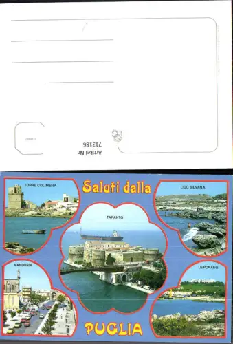 713186 Mehrbild AK Saluti dalla Puglia Leporano Lido Silvana Torre Golimena Manduria Italy