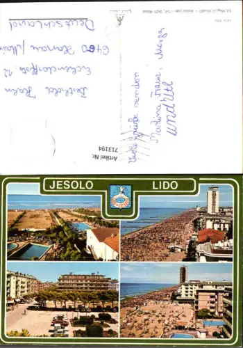 713194 Mehrbild AK Jesolo Lido Strand Hotels Italy