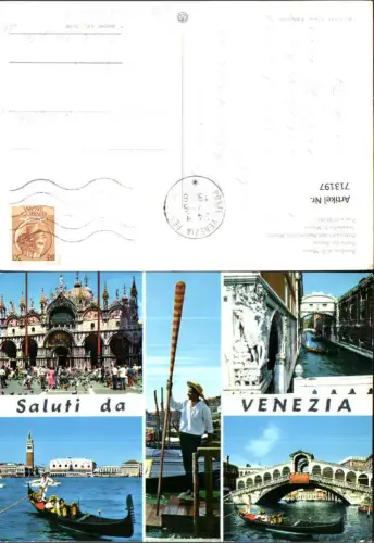 713197 Mehrbild AK Saluti da Venezia Venedig Basilica di S. Marco Ponte di Rialto Gondel Italy