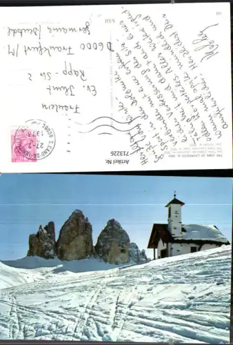 713226 Tre Cime di Lavaredo Drei Zinnen Kirche Winter b. Cortina d Ampezzo Italy