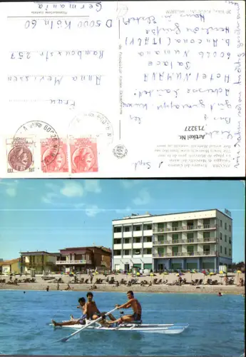 713227 Ancona Riviera del Conero Strand Marcelli Ansicht zu Meer Boot Männer Italy