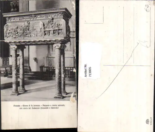 713805 Firenze Florenz Chiesa di S. Lorenzo Pergamo a destra entrando Kirche Inneres Italy