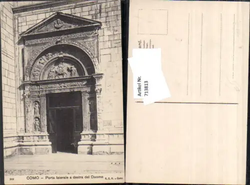 713813 Como Porta laterale a destra del Duomo Dom Eingang Italy