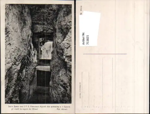 713821 Foto AK Sacro Seco ove il P. S. Francesco Altar Felsen Religion Italy
