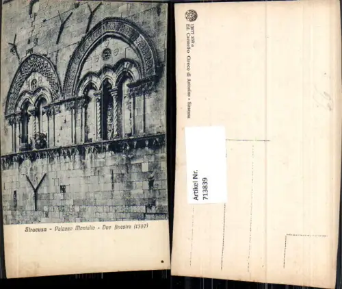 713839 Siracusa Palazzo Montalto Due finestre 1397 Fenster Detailansicht Italy
