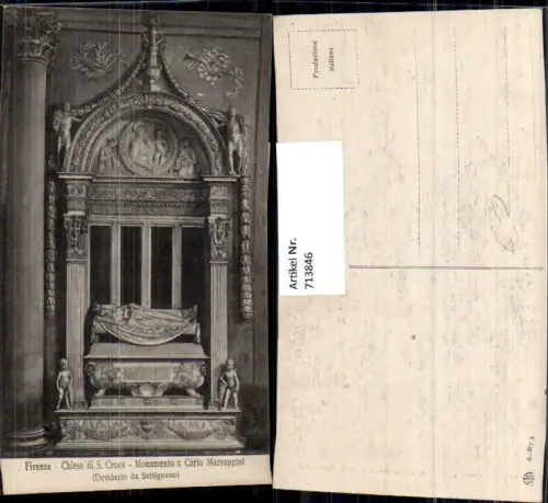 713846 Firenze Florenz Chiesa di S. Croce Monumento a Carlo Marsuppini Italy